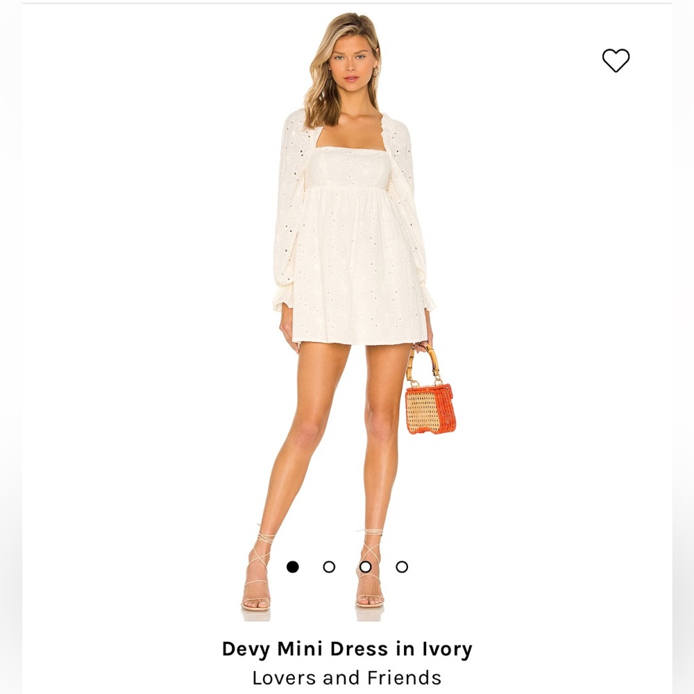 Lovers and friends Devy mini dress in ivory.